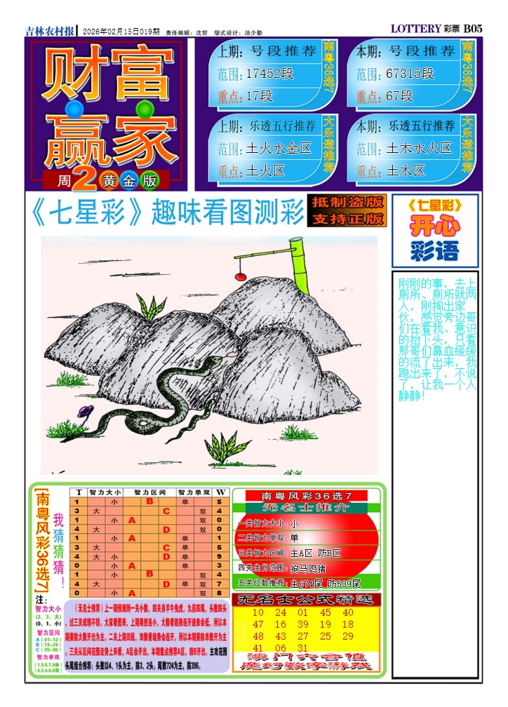 019期财富赢家（七星彩）[图]